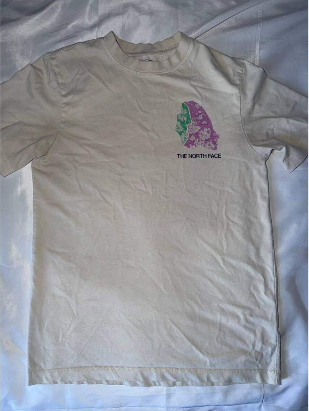The North Face Graphic T-Shirt Cream Men's Size S - Good